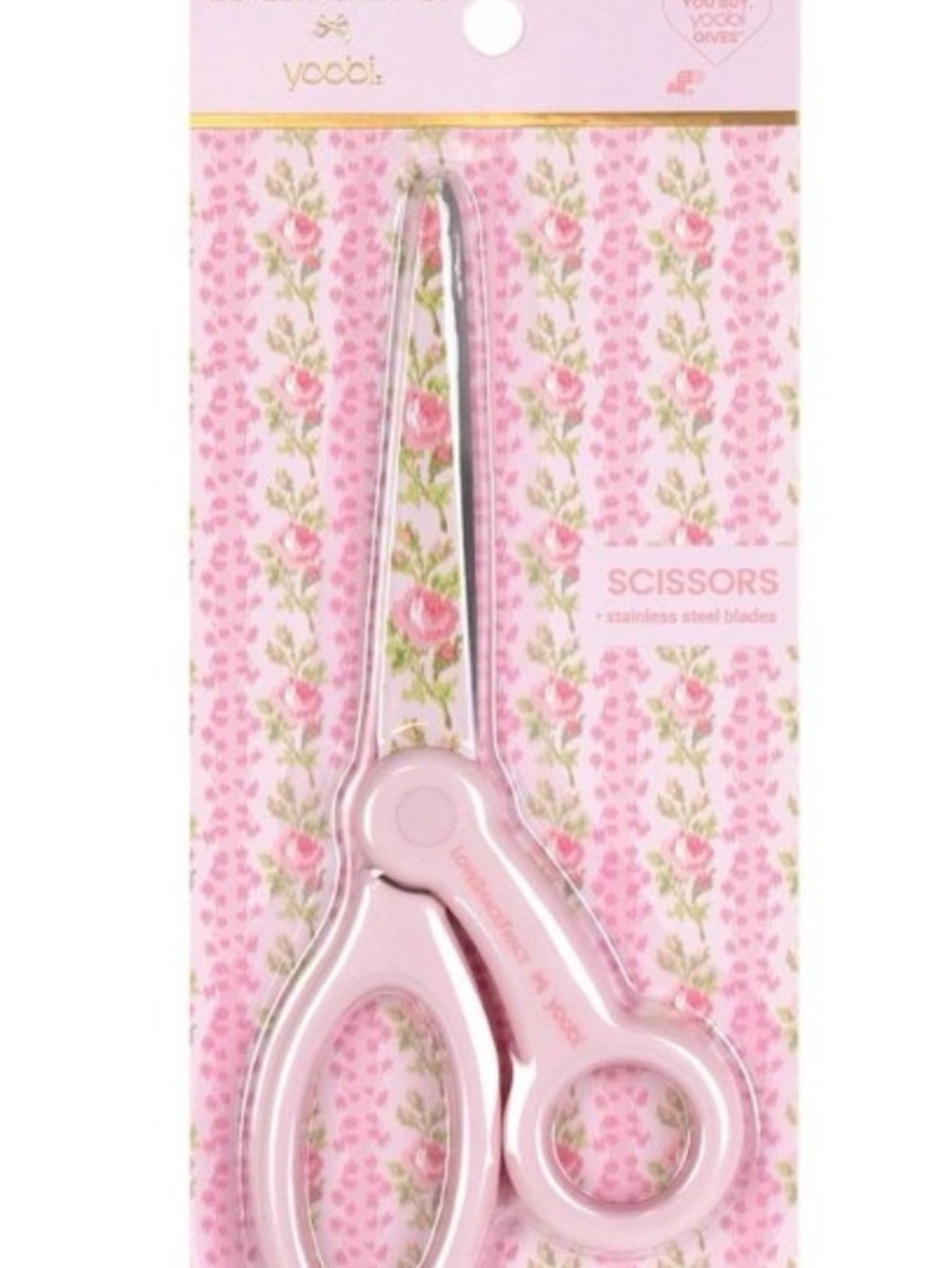 Yoobi Pink Floral Pattern Scissors